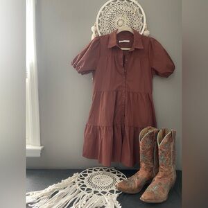 Abercrombie & Fitch Rust Button-Up Dress